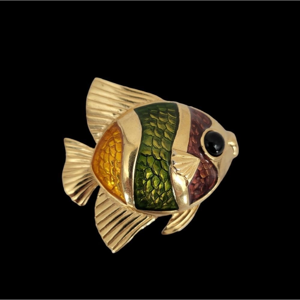 Estee Lauder Tropical Fish White Linen Compact Trinket Box 90s